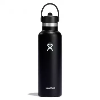 Hydro Flask Standard Mouth Flex Straw Cap Water Bottle 21 oz (620 ml) Black
