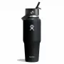 Hydro Flask Travel Bottle Wide Flex Straw Cap 32OZ 946ml Black