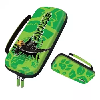 Hyperkin M07541-MTCN Kieto korpuso dėklas, žalias, įvairiaspalvis, PEVA, skirta Nintendo Switch Lite, atsparus smūgiams, vandeniui atsparus, nešiojimo krepšys