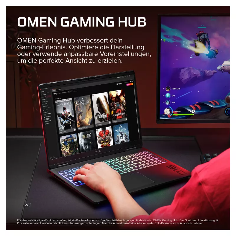 HyperX OMEN 16-ak1090ng žaidimų nešiojamasis kompiuteris, 16.1 inch QHD 165Hz, AMD Ryzen AI 9-HX475, 32GB DDR5, 1TB SSD, RTX 5070 Ti 12GB, Win11 Home