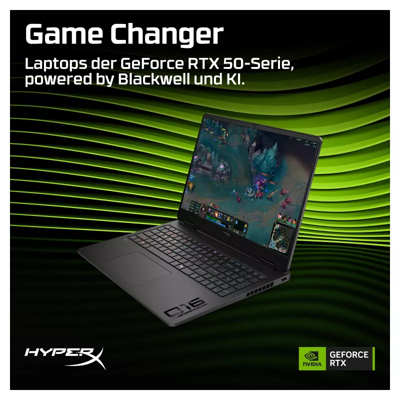 HyperX OMEN 16-ap1071ng žaidimų nešiojamasis kompiuteris, 16.1 inch QHD 165Hz, AMD Ryzen 7 8745HX, 16GB DDR5, 1TB SSD, RTX 5060, Win11 Home, vokiška klaviatūra