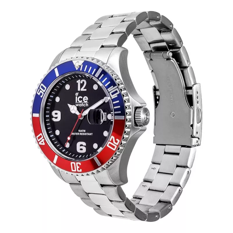 ICE MAN IC016547 44mm analoginis kvarcinis laikrodis juodas silikoninis dirželis