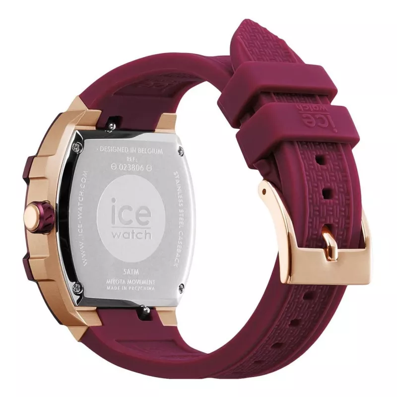 ICE moteriškas laikrodis 23806 (45mm) - rožinis silikoninis dirželis, kvarcinis analoginis, atsparus vandeniui 10 ATM