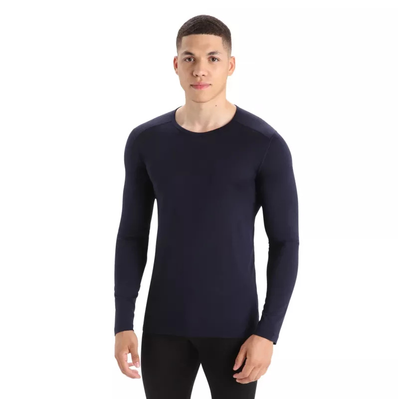 Icebreaker 200 Oasis L/S Crewe Thermal Base Layer Top - Midnight Navy, XXL