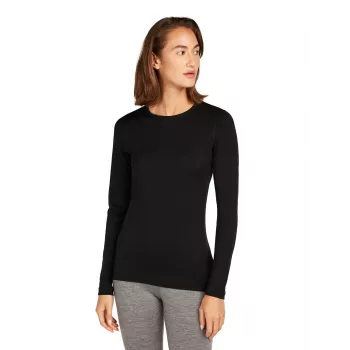 Icebreaker 200 Oasis Long Sleeve Crew Base Layer Top Women's Black