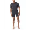 Icebreaker Anatomica trumpomis rankovėmis Crewe apatinis sluoksnis marškinėliai - Black/Monsoon - XL