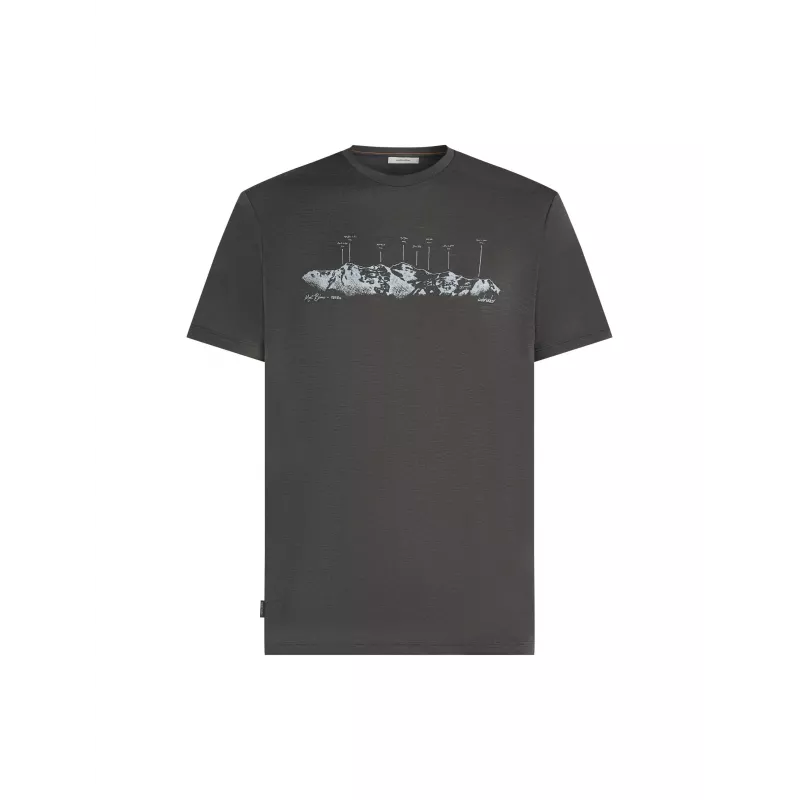 Icebreaker Merino 150 Tech Lite SS Tee The Peaks - Obsidian