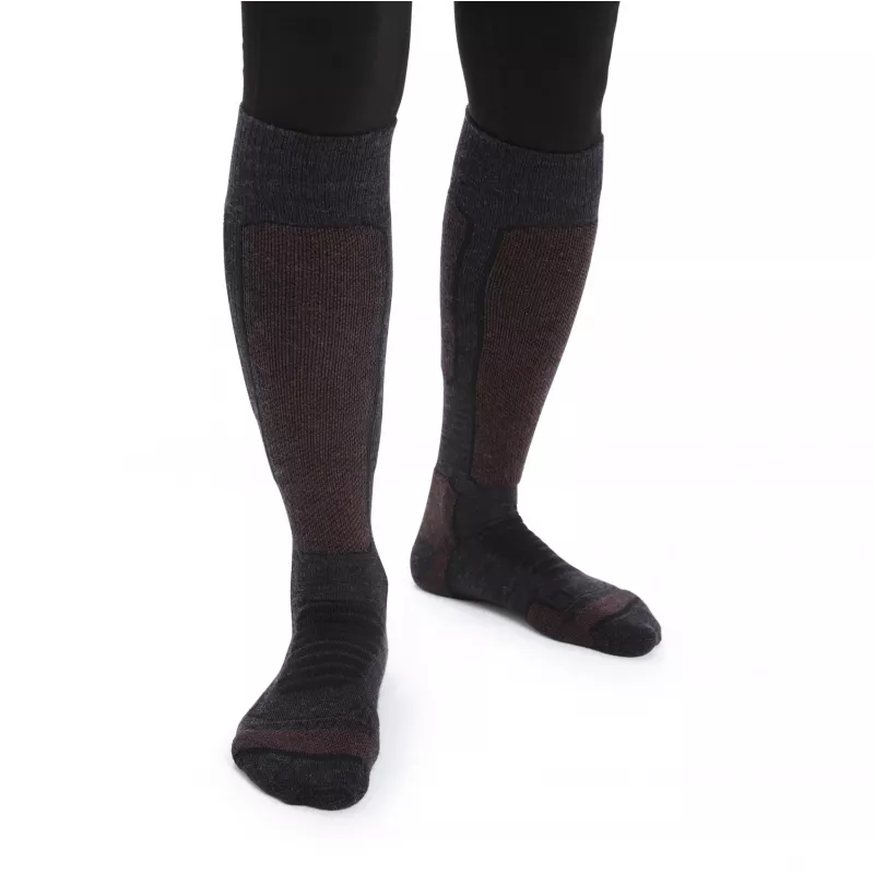 Icebreaker Merino Ski+ Medium OTC Socks Jet Heather/Espresso