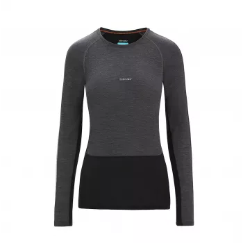 Icebreaker ZoneKnit 125 LS Crew Women's Jet Heather/Black