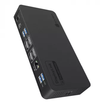 ICY BOX Heart Dock 2255 11-in-1 prijungimo stotelė, DisplayLink DL-6950, 2x HDMI/DP 4K@60Hz, 96W Power Delivery, Gigabit LAN, USB-C/A 10Gbps