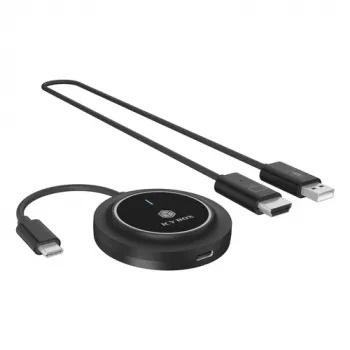 Icy Box IB-WL101 belaidžio HDMI prailgintuvo rinkinys – USB-C į HDMI siųstuvas ir imtuvas, Full HD 1080p, 30 m veikimo nuotolis, juodos spalvos