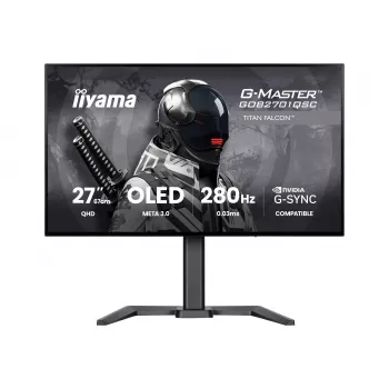IIYAMA G-Master GOB2701QSC-B1 27 inch WQHD OLED Gaming Monitor, 280Hz, 0.03ms, HDR, USB-C 90W, Juoda