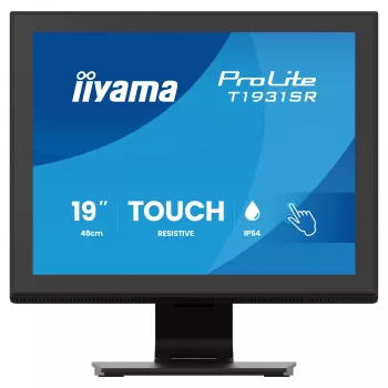 IIYAMA ProLite T1931SR-B2S 19 inch 1280x1024 IPS 5:4 Resistive Touch Monitor, 14 ms, DisplayPort, VGA, DVI, Speakers, VESA
