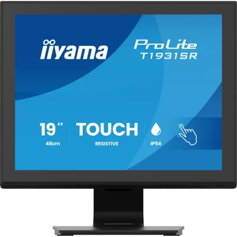 IIYAMA ProLite T1931SR-B2S 19 inch 1280x1024 IPS 5:4 Resistive Touch Monitor, 14 ms, DisplayPort, VGA, DVI, Speakers, VESA