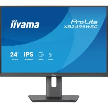 IIYAMA ProLite XB2495WSC-B1 24.1 colio WUXGA IPS 100Hz monitorius su USB-C stotele, reguliuojamu aukščiu, VESA, garsiakalbiais