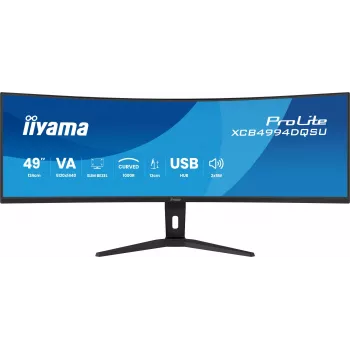 IIYAMA ProLite XCB4994DQSU-B1 49 colių super-ultraplatus lenktas VA monitorius Dual QHD 120Hz HDR400 USB-C šakotuvas garsiakalbiai aukščio reguliavimas