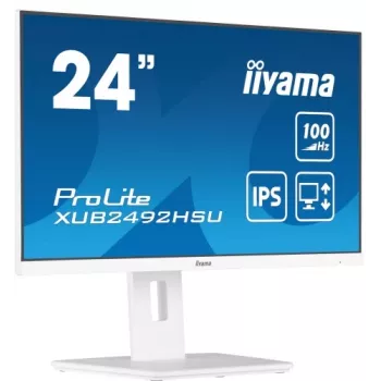 iiyama ProLite XUB2492HSU-W6 24 inch IPS Full HD 100Hz monitorius su USB šakotuvu, 0.4ms, baltas