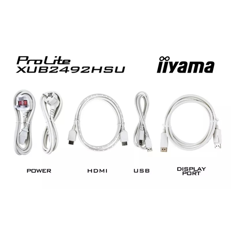 iiyama ProLite XUB2492HSU-W6 24 inch IPS Full HD 100Hz monitorius su USB šakotuvu, 0.4ms, baltas