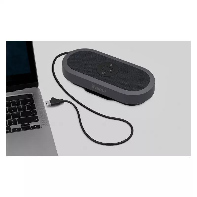 IIYAMA WP-MEET03M belaidis pristatymo siųstuvas su 8 mikrofonų masyvu, 4K UHD, USB-C, juodos spalvos