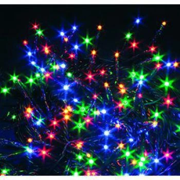 iLike 100 LED spalvotos girliandos su žaliu laidu 3m