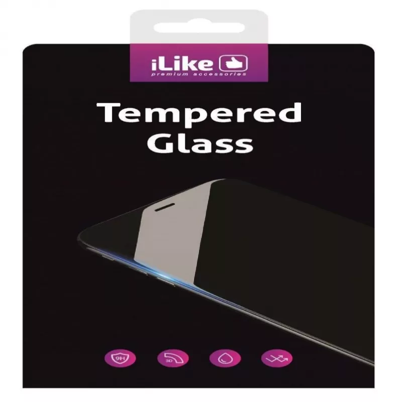 iLike 2.5D Black Frame Full Glue Tempered Glass Screen Protector, skirta Xiaomi Redmi 9A