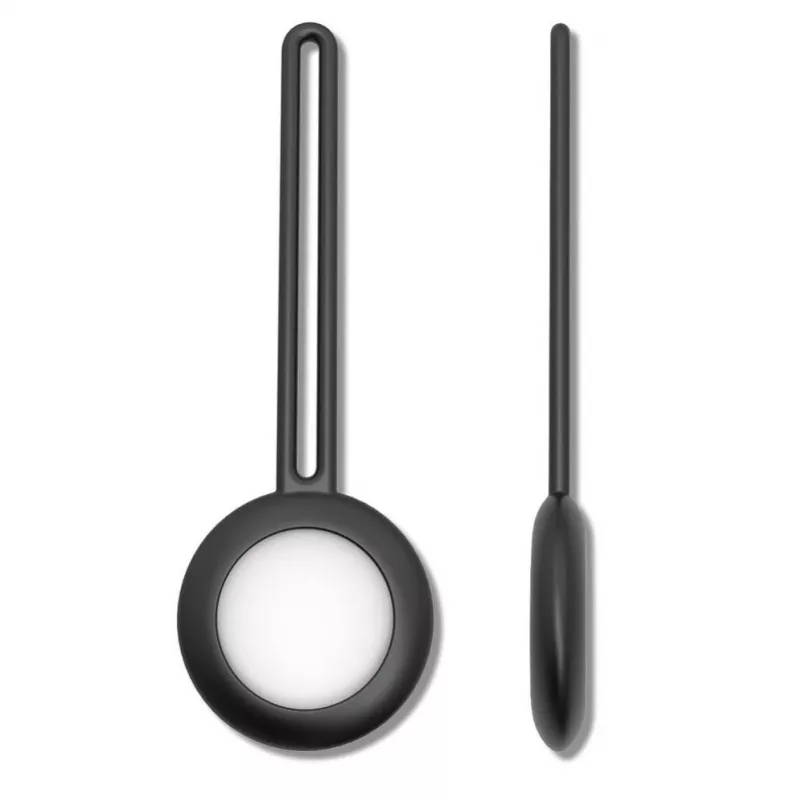 iLike AirTag Silicone Keychain Loop Case Black