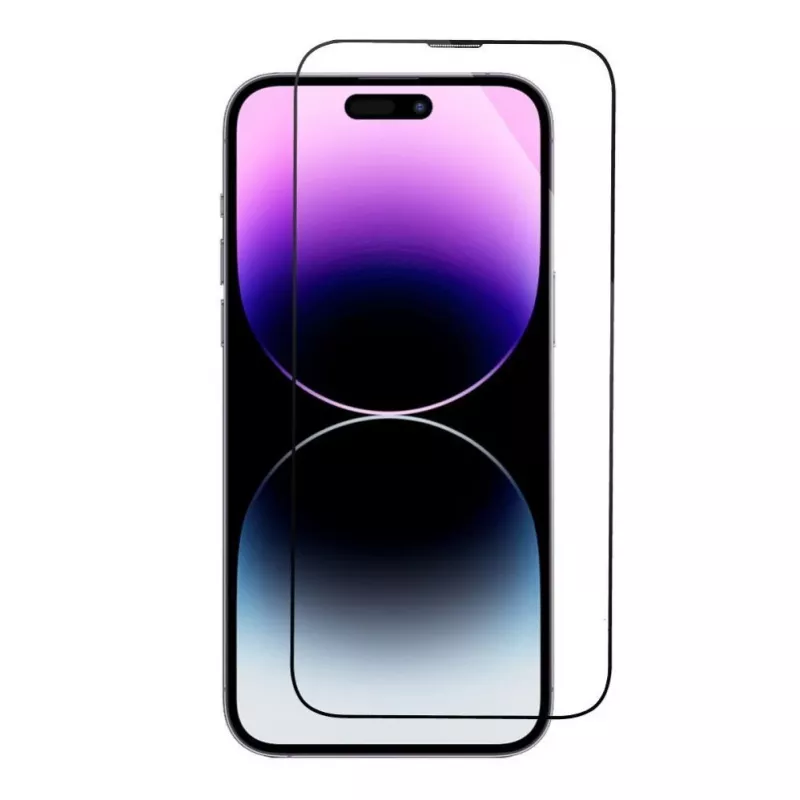 iLike Apple 5D Full Glue Tempered Glass, skirta iPhone 13 / 13 Pro / 14, juoda + montavimo rėmelis
