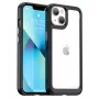 iLike Apple iPhone 14 kietas dangtelis su gelio rėmeliu, permatomas juodas