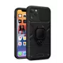 iLike Apple iPhone 14 Pro Max žiedo objektyvo dėklas juodas - hibridinis apsauginis dangtelis su integruotu žiedo laikikliu, fotoaparato objektyvo apsauga, smūgių sugėrimu, belaidžio įkrovimo suderinamumu