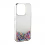 iLike Apple iPhone 14 Silicone Case Water Glitter Rainbow