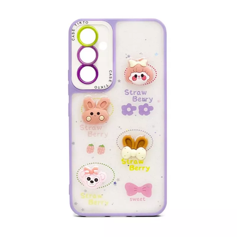 iLike Apple iPhone 15 Epoksidinis animacinis dangtelis šviesiai violetinis