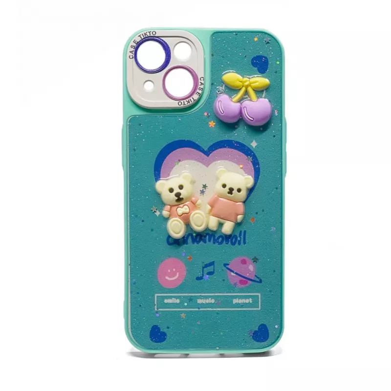 iLike Apple iPhone 15 Pro Max Epoxy Cartoon Cover Blue