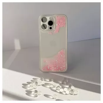 iLike Apple iPhone 15 Pro Max Silikoninis Dėklas Water Glitter Rožinis