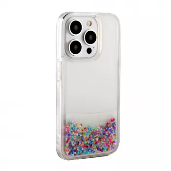 iLike Apple iPhone 15 Pro Silikoninis Dėklas „Water Glitter Rainbow“