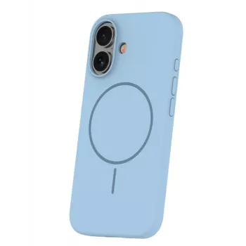 iLike Apple iPhone 16 minkšto prisilietimo silikoninis dėklas su MagSafe šviesiai mėlynas