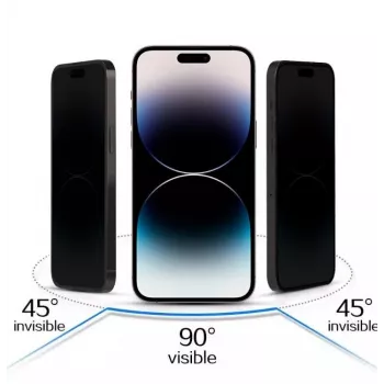 iLike Apple iPhone 16 grūdinto stiklo privatumo apsauga juoda