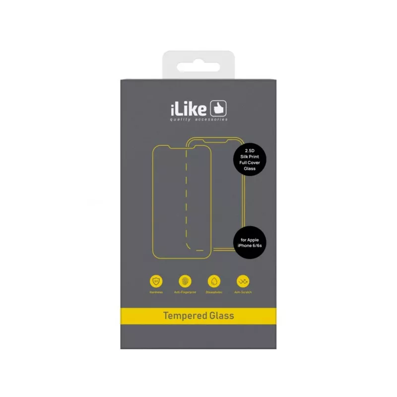 iLike Apple iPhone 6/6S 2.5D Silk Print Full Cover Glass Screen Protector - Juoda