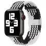 iLike Apple Watch 38/40/41mm Braided Fabric Strap Black White