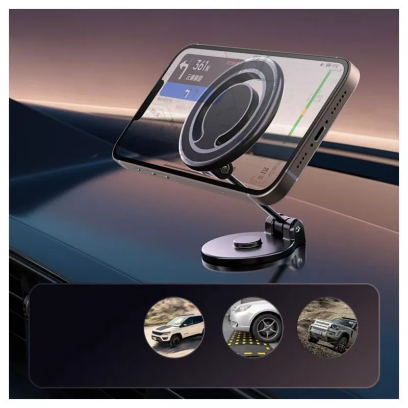 iLike C62 Metal Panel Fix Universal Magnetic MagSafe Ring Size Smartphone Adjustable Holder Black