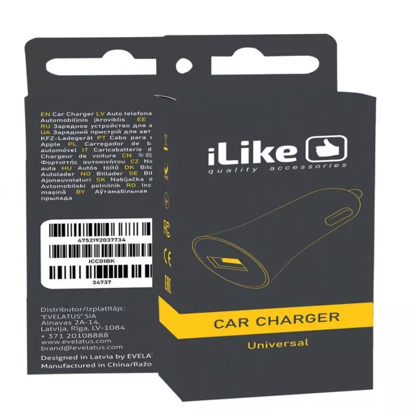 iLike Automobilinis įkroviklis ICC01 Juodas