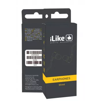 iLike Ausinės IEA01BK 3,5mm Juodos