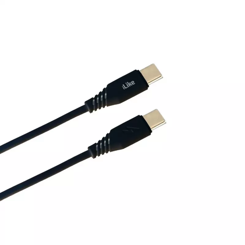 iLike Evelatus USB-C į USB-C įkrovimo laidas CTT01 Juodas 1m 60W