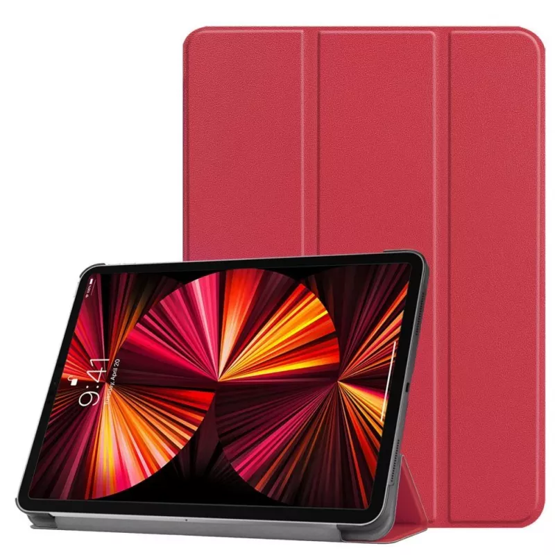 iLike Galaxy Tab A9 / A11 8.7 X110 trijų dalių eko odos stovas dėklas koralų rožinis