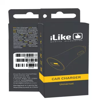 iLike ICC01 White Car Charger with 1 USB-A Port, 5W