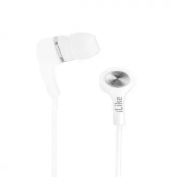 iLike IEA01WH Laidinės ausinės su mikrofonu ir valdymo pulteliu, 3,5 mm lizdas, balta