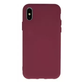 iLike iPhone 11 silikoninis dėklas bordo spalvos - smūgius sugeriantis galinis dangtelis su mikropluošto pamušalu