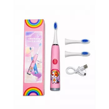 iLike Kids W3 Electric Toothbrush (Battery-Powered) +3 Attachments Pink