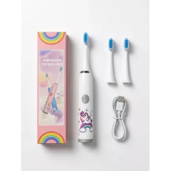 iLike Kids W3 Electric Toothbrush (Battery-Powered) +3 Attachments White