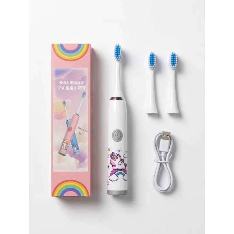 iLike Kids W3 Electric Toothbrush (Battery-Powered) +3 Attachments White