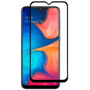 iLike Samsung Galaxy A10 2.5D lenktais kraštais grūdinto stiklo ekrano apsauga - juodas rėmelis, pilni klijai